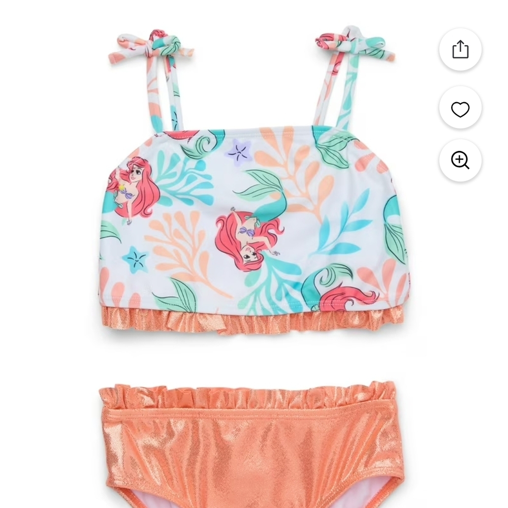 Disney Ariel Kids Swim Bikini - White and Orange